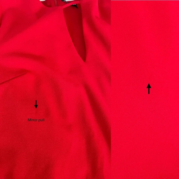 Express Keyhole Bell 3/4 Sleeve Solid Red Above Knee Women’s Small Dress - Picture 9 of 13